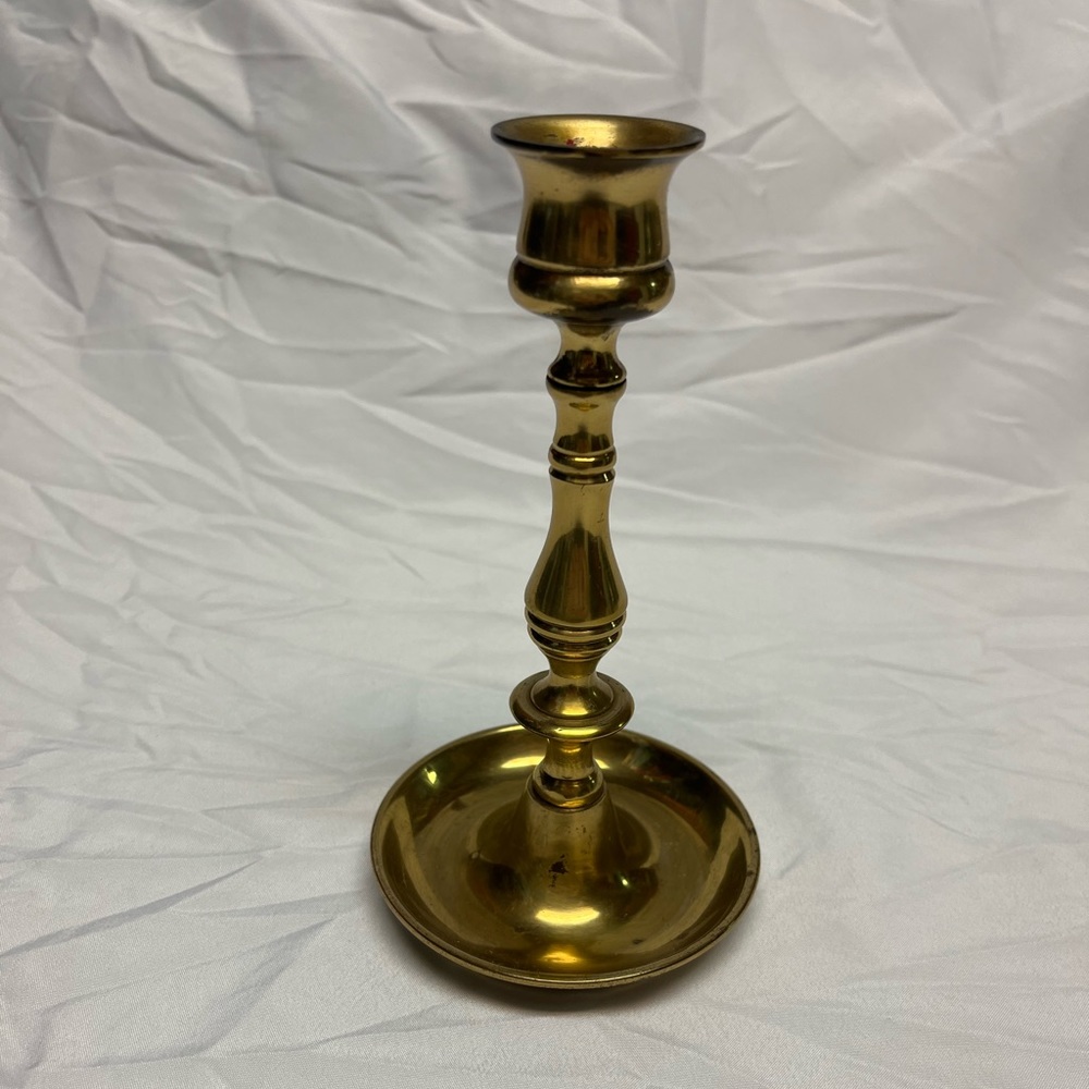 Lombard Vintage Brass Candle Holder Candlestick England 7”